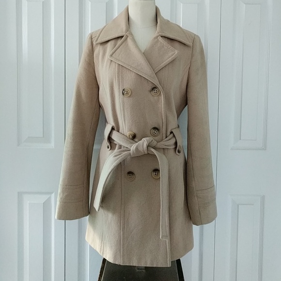 Croft & Barrow Beige Tan Pea Coat - Picture 2 of 8